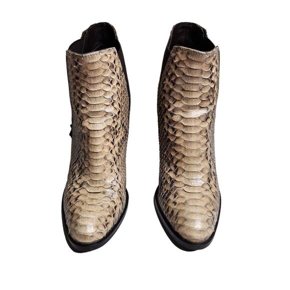 Teodosia lloyd women's python animal leather exotic pull - on ankle boots Sz 9.5 - Picture 2 of 9